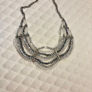 Charming Charlie Silver Gray Multi-Strand Necklace